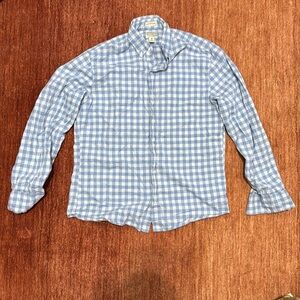 J Crew Slim Fit Blue Gingham Casual Shirt - Size Medium